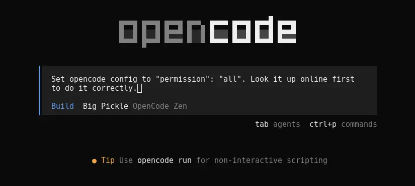 Set permission in opencode